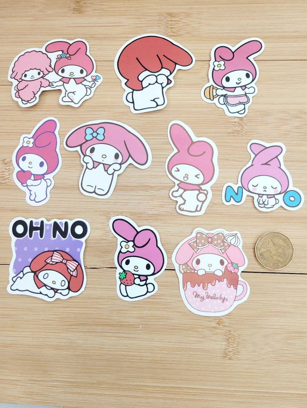 3/$20 10pcs Brand New My Melody Waterproof Stickers #004